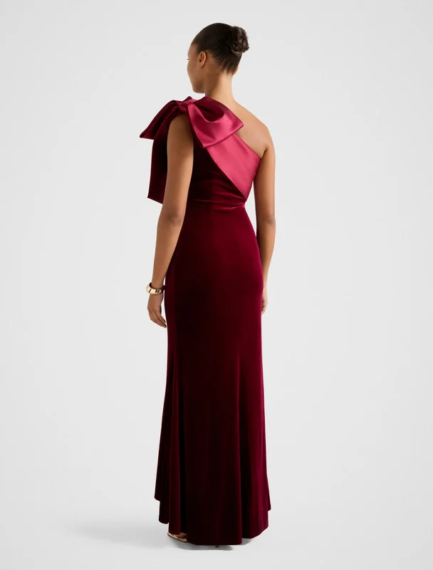 forever new  DELTA Velvet Bow Maxi Dress for Women | Best Price UAE
